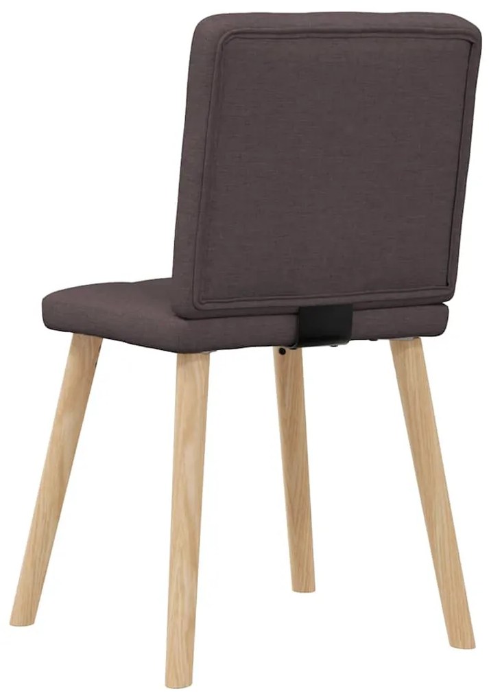 Cadeiras de jantar 6 pcs tecido castanho-escuro