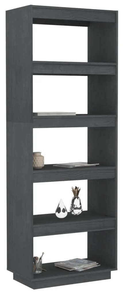 Estante/divisória 60x35x167 cm pinho maciço cinzento
