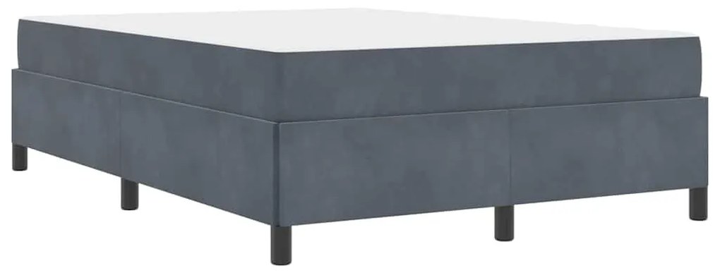 Estrutura da Cama Branco e Cinza Claro 140 x 190 cm Veludo