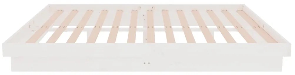 Estrutura de cama 140x190 cm madeira maciça branco