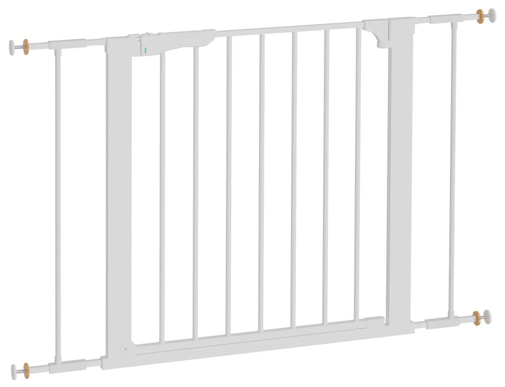 PawHut Barreira de Segurança para Cães 74-95cm para Escadas Portas e Corredores com Fechamento Automático Altura 75,7cm Branco | Aosom Portugal