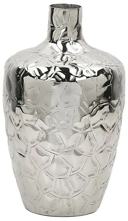Vaso decorativo em alumínio 39 cm prateado INSHAS Beliani