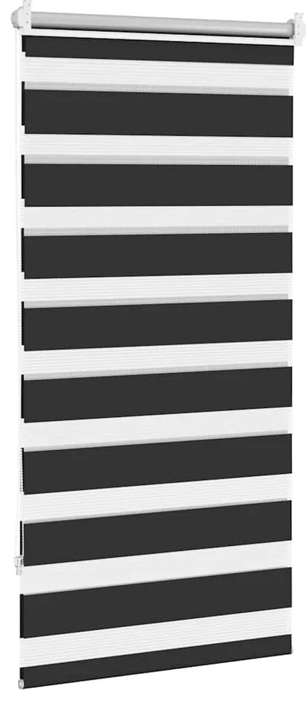 Estore de rolo 60 x 120 cm, linhas de zebra / Preto