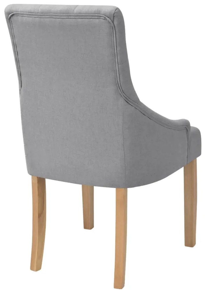 Cadeiras de jantar 4 pcs tecido cinzento-claro