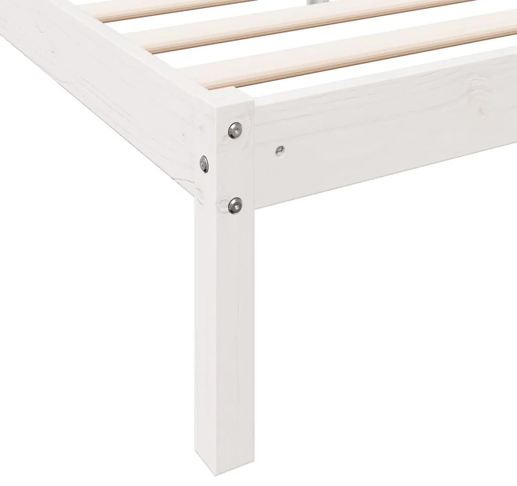 Cama extra longa sem colchão 80x210 cm pinho maciço branco
