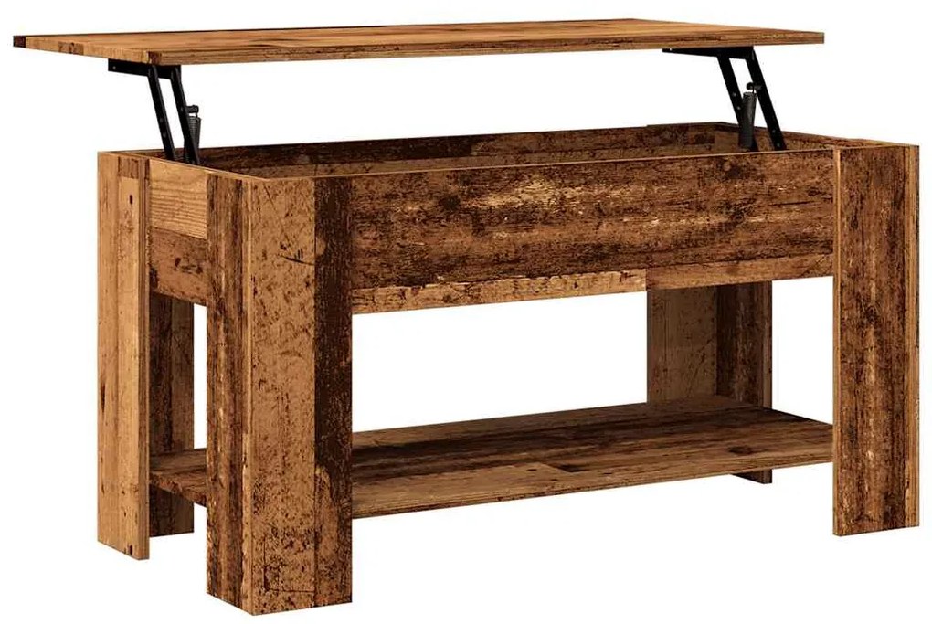 Mesa de centro madeira antiga 101x49x52 cm madeira trabalhada
