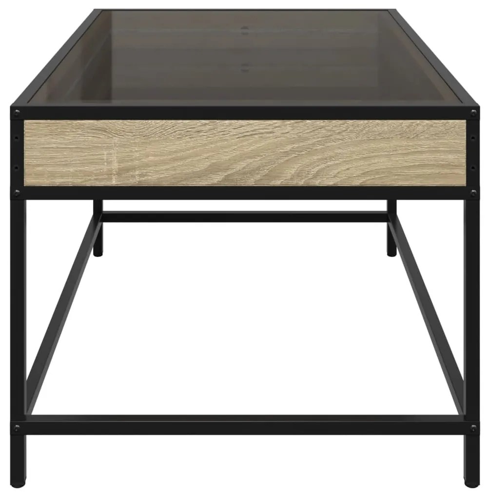 Mesa de centro luzes LED Infinity 70x50x41 cm carvalho sonoma