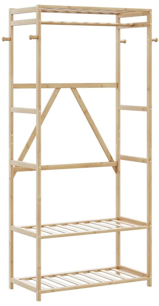 vidaXL Roupeiro com prateleiras 80x40x175 cm bambu