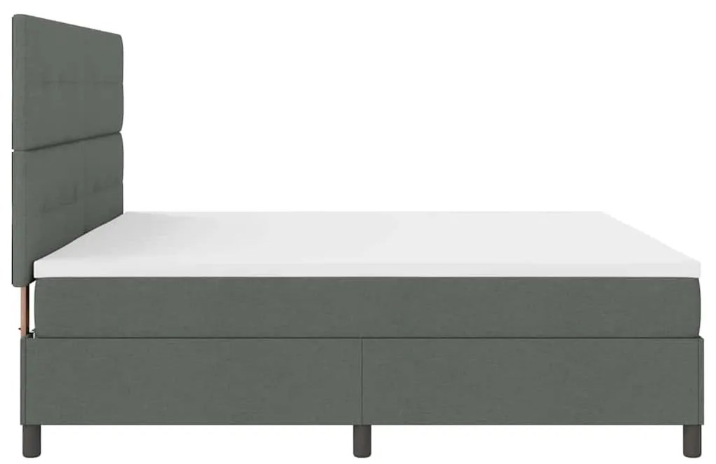 Cama Box da com Colchão Cinza Escuro 200x200 cm Tecido