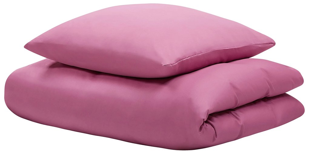 Conjunto de capas edredão em algodão acetinado rosa 135 x 200 cm HARMONRIDGE Beliani