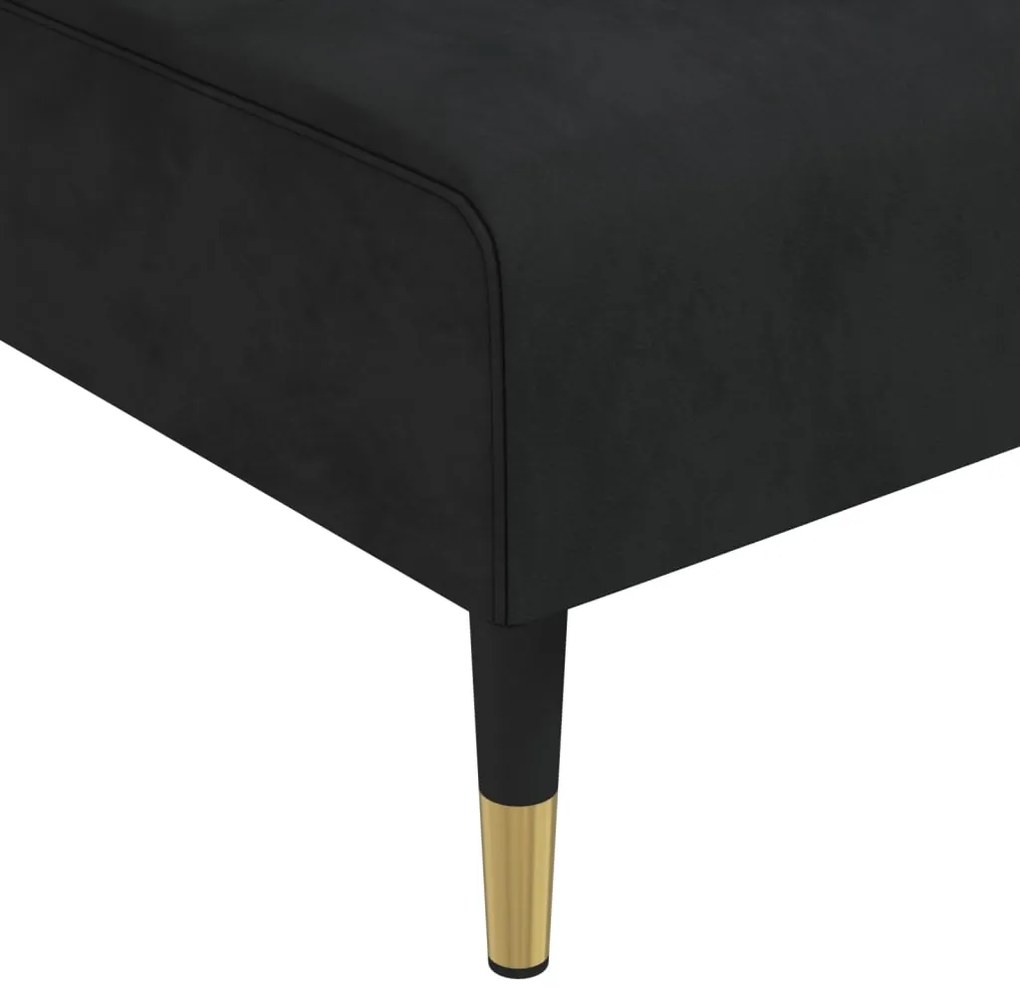Chaise longue veludo preto