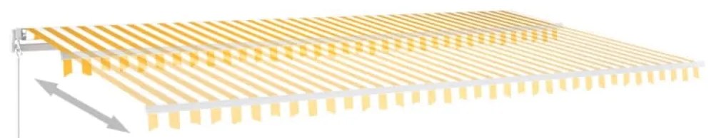 Toldo retrátil manual 600x350 cm amarelo e branco