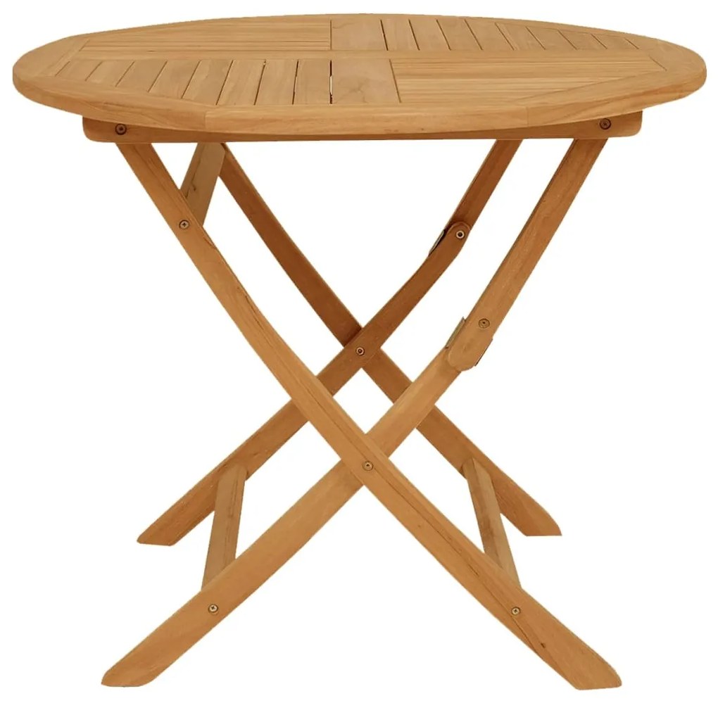 5 pcs conjunto de jantar p/ jardim madeira de teca maciça