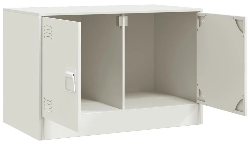 Móveis de TV 2 pcs 67x39x44 cm aço branco