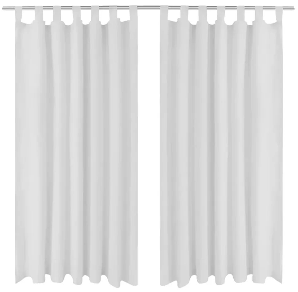 Cortinas de cetim com presilhas, 2 pcs 140 x 175 cm branco