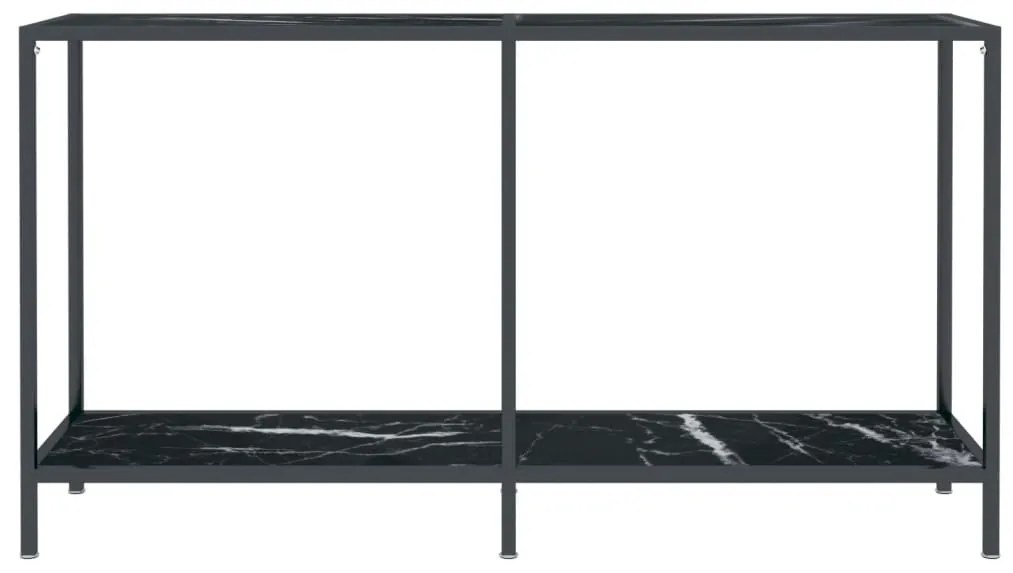 Mesa consola preto 140x35x75,5 cm vidro temperado