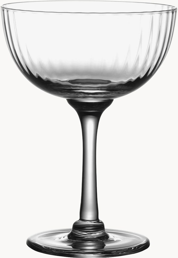 Taças de champanhe em cristal artesanal Ripple, conjunto de 4