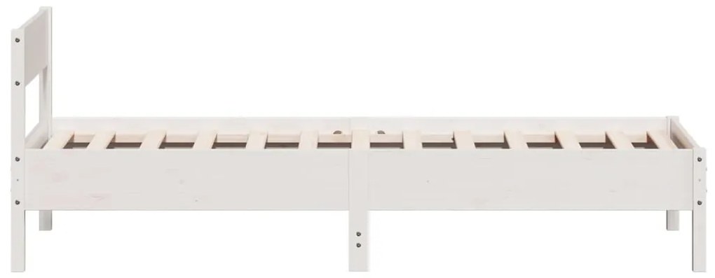 Estrutura de cama com cabeceira 90x190 cm pinho maciço branco