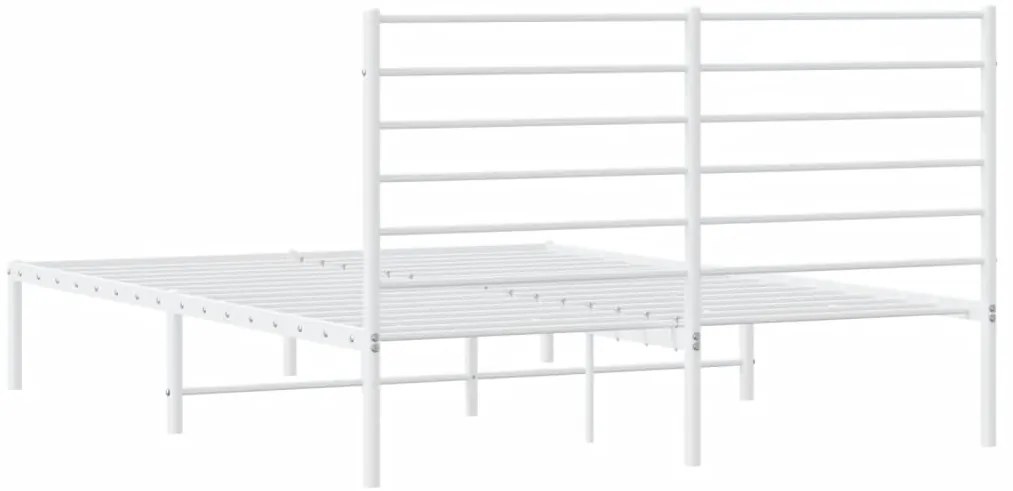 Estrutura de cama com cabeceira 120x190 cm metal branco