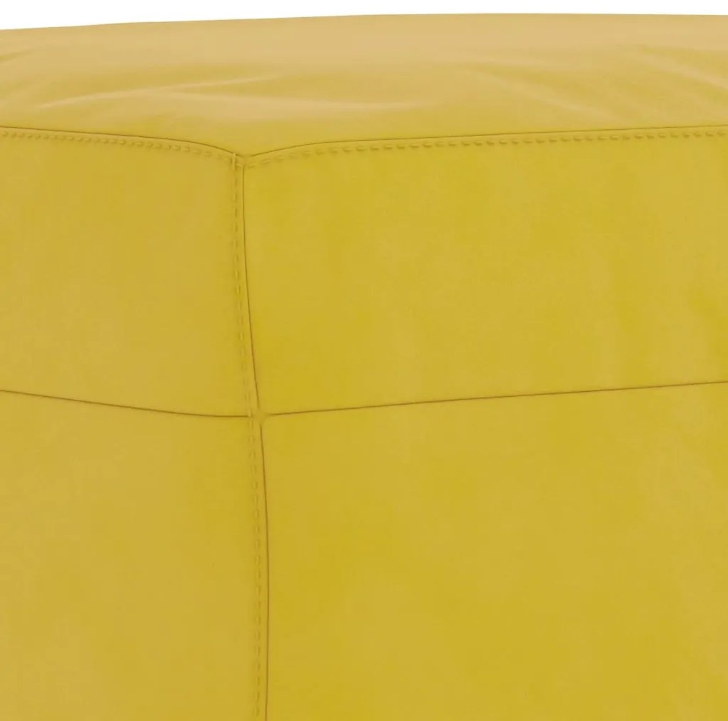 3 pcs conjunto de sofás com almofadas veludo amarelo