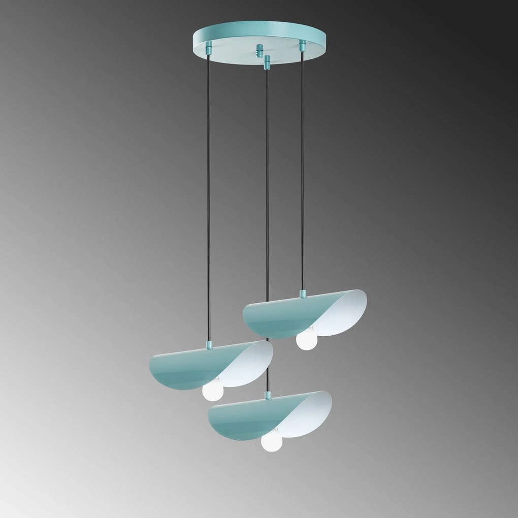 Chandelier Eger – Turquesa – Diâmetro 50 cm