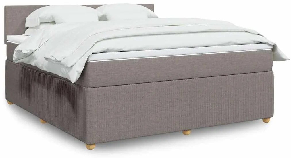 vidaXL Cama com molas/colchão 180x200 cm tecido castanho-acinzentado