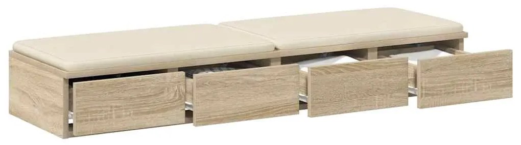 Gavetas para Cama Carvalho de Sonoma 120x36,5x16,5 cm Madeira Engenhei
