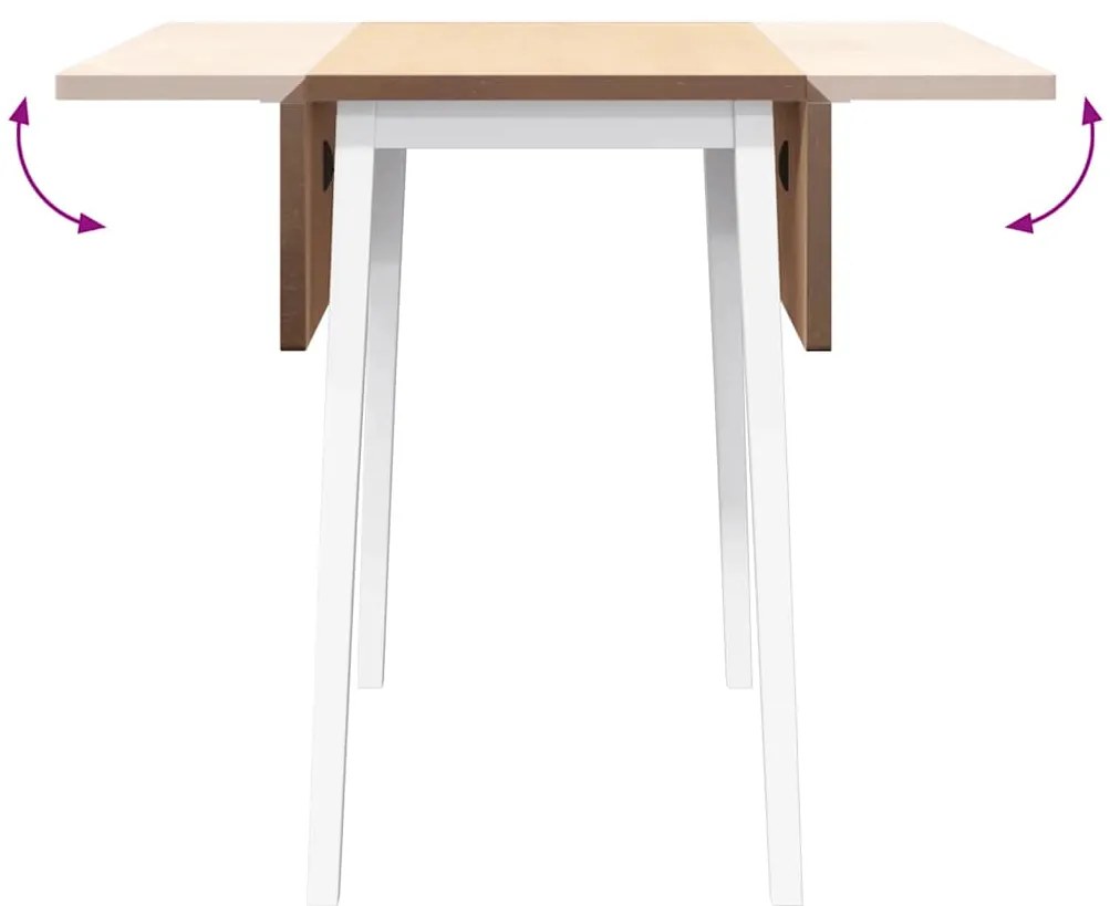 Mesa de jantar madeira seringueira maciça branco