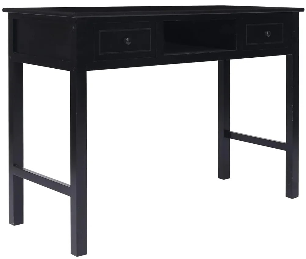 Secretária 108x45x76 cm madeira de paulownia maciça preto
