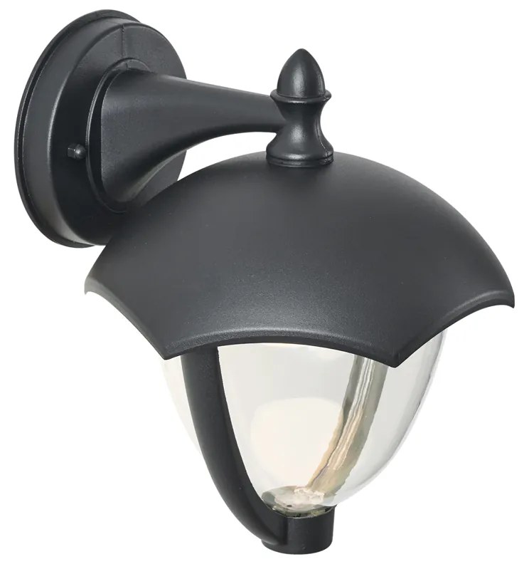 Candeeiro de Parede Inteligente para Exterior Preto com Vidro Transparente Incl. LED IP54 - Classica Clássico / Antigo