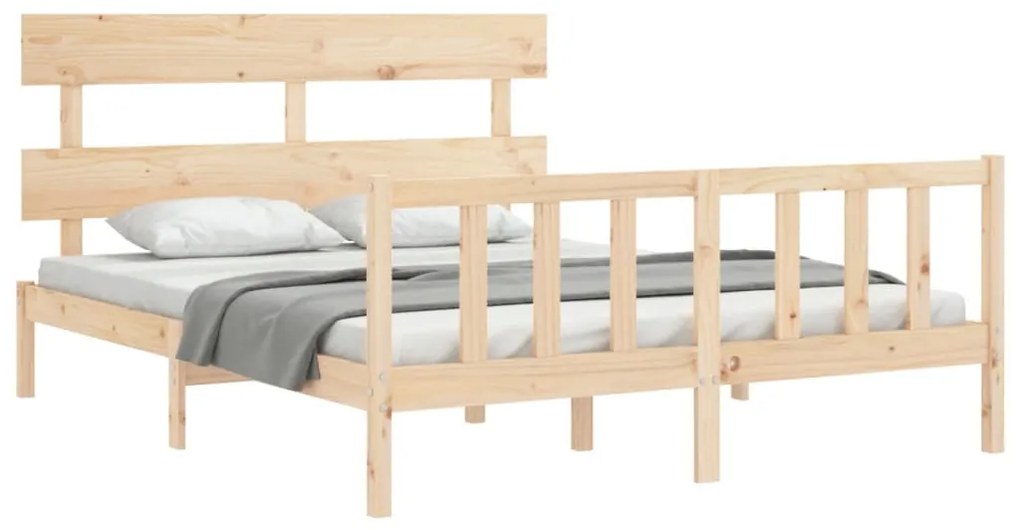 Cama sem colchão 160x200 cm madeira de pinho maciça