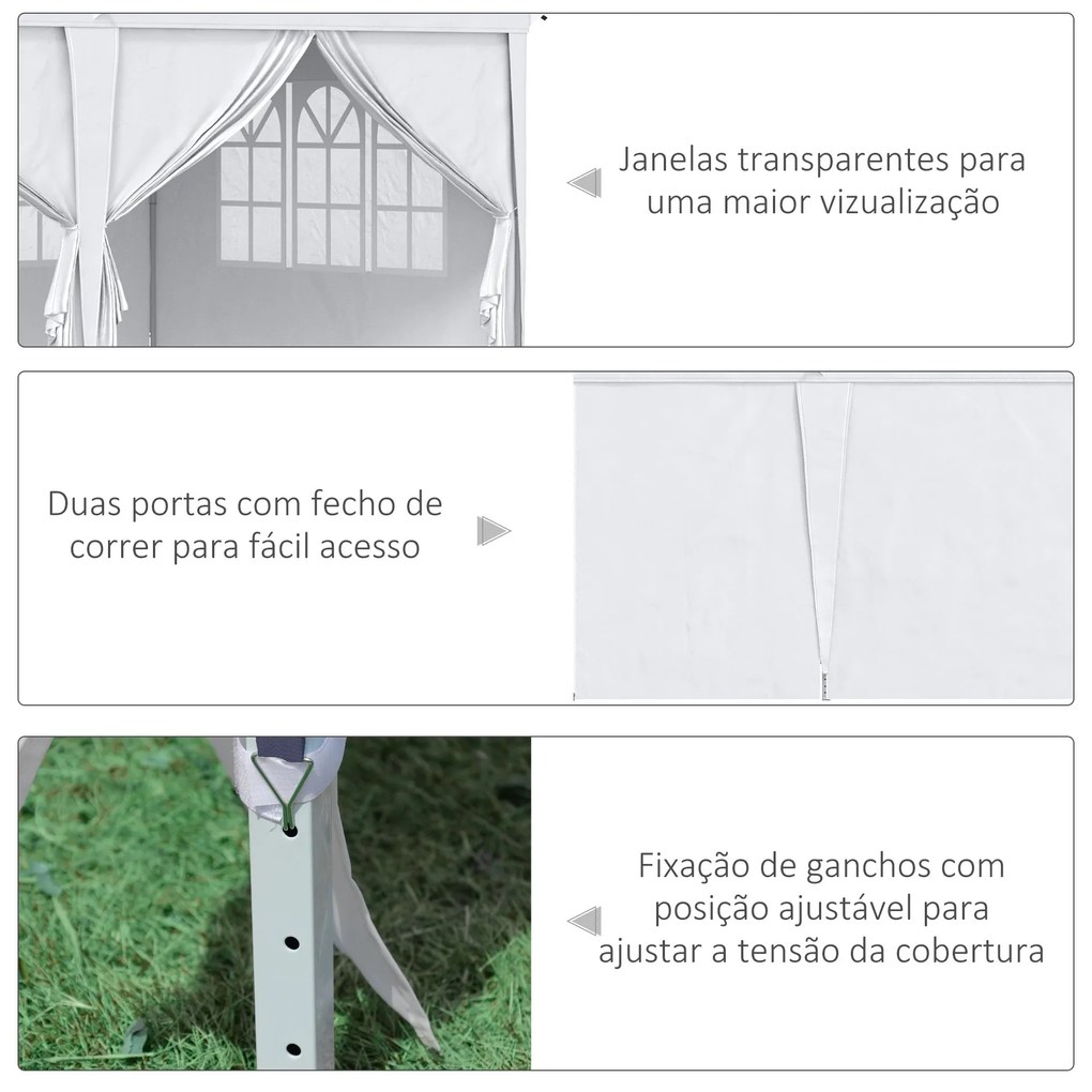 Tenda para Festas 585x295x270 cm com Paredes Laterais Amovíveis Tenda