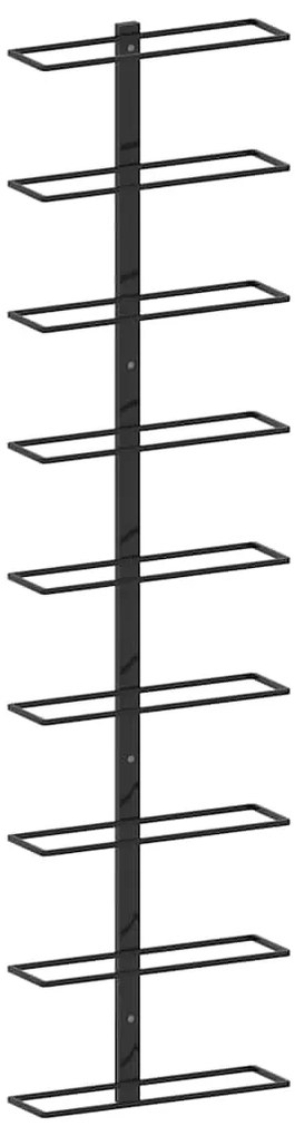Garrafeira de parede para 9 garrafas ferro preto