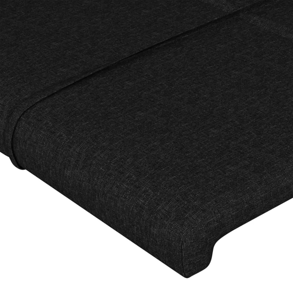 Cabeceira de cama c/ luzes LED tecido 100x5x78/88 cm preto