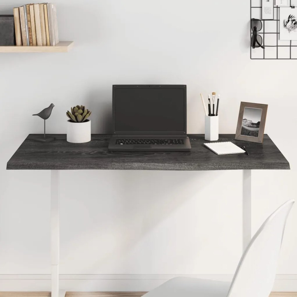 3156425 vidaXL Tampo de mesa 100x40x2 cm carvalho tratado cinza-escuro