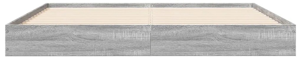 Estrutura de cama 150x200 cm derivados de madeira cinza sonoma