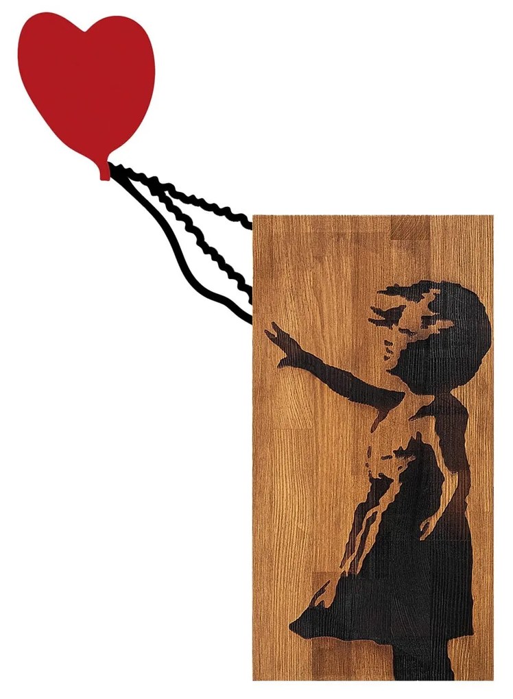 Acessório Decorativo de Parede Ma-366 – Nogueira e Preto – 83 x 60 cm