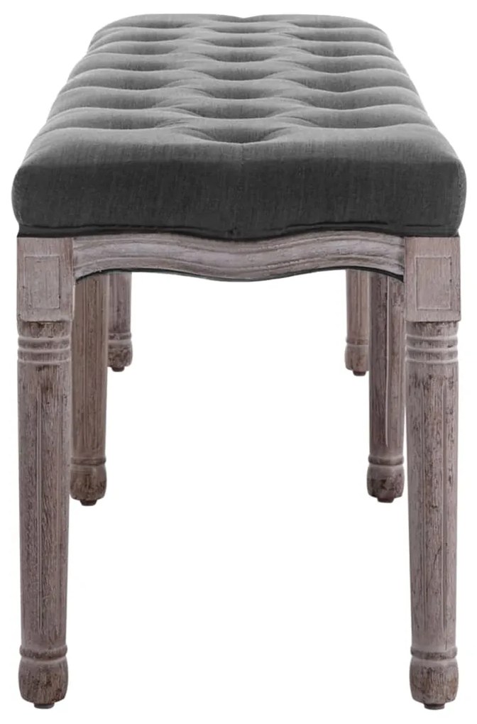 Banco em linho e madeira maciça 150x40x48 cm cinzento-escuro