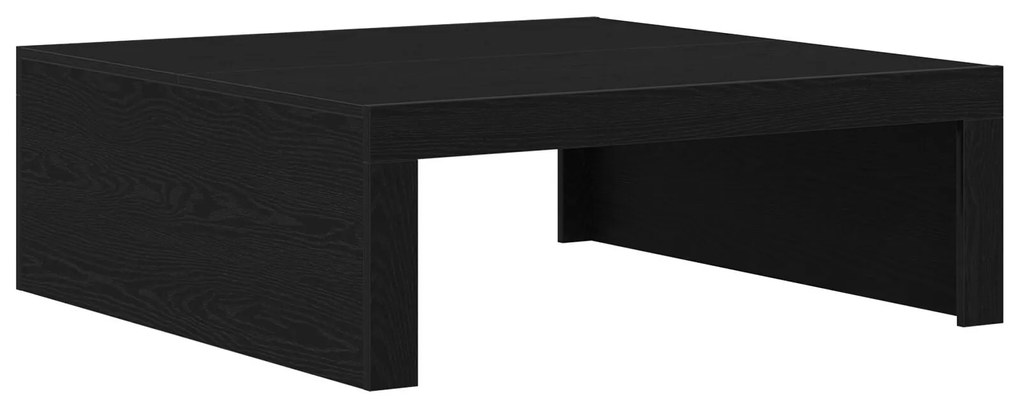 Mesa de Café de Carvalho Preto - 100x100x35 cm Feita de Madeira Recons
