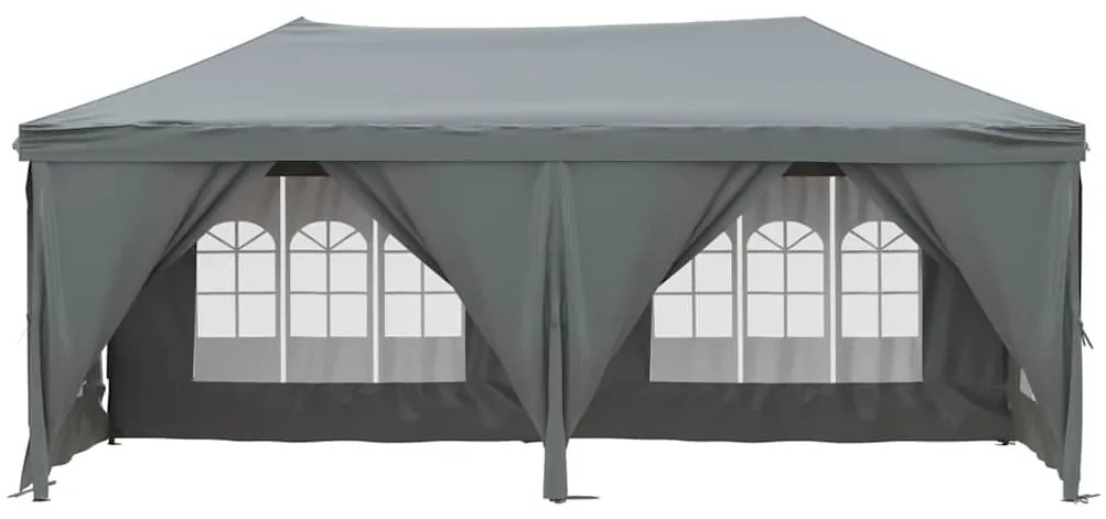 Tenda para festas dobrável com paredes laterais 3x6 m antracite