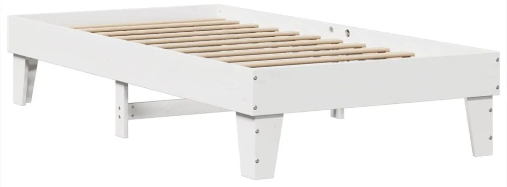 Cama sem colchão 90x200 cm madeira de pinho maciça branco