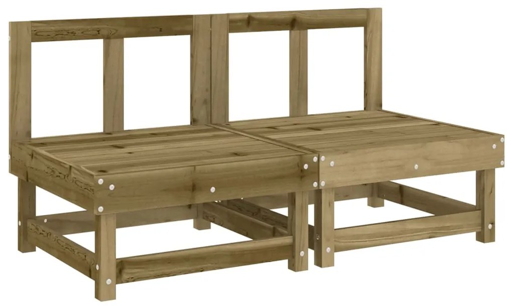 Sofás de centro com almofadões 2 pcs pinho impregnado