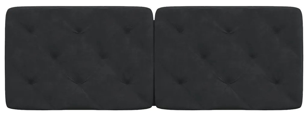 Almofadão de cabeceira 120 cm veludo preto