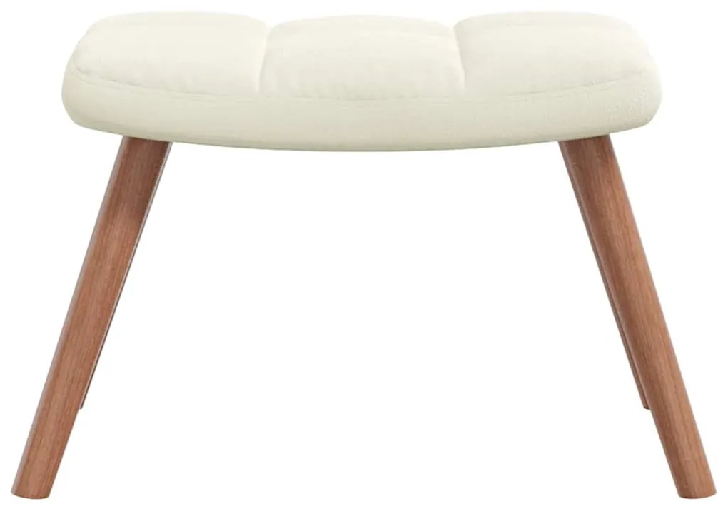 Cadeira de descanso com banco veludo branco nata