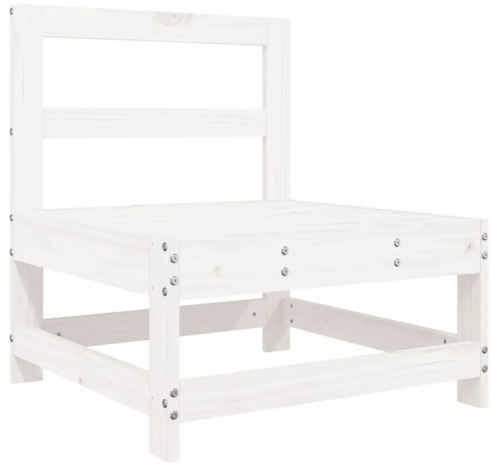 4 pcs conjunto sofás de jardim madeira de pinho maciça branco