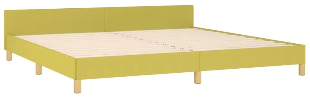 vvidaXL Estrutura de cama com cabeceira 200x200 cm tecido verde