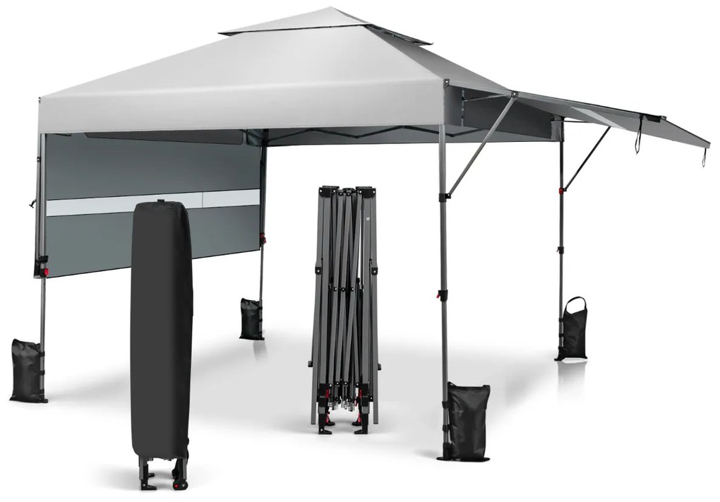 Tenda 3x3m pop up Dobrável para Exterior com Duas Metades de Toldo Tenda Portátil Ajustável em Altura para campismo, festas, eventos