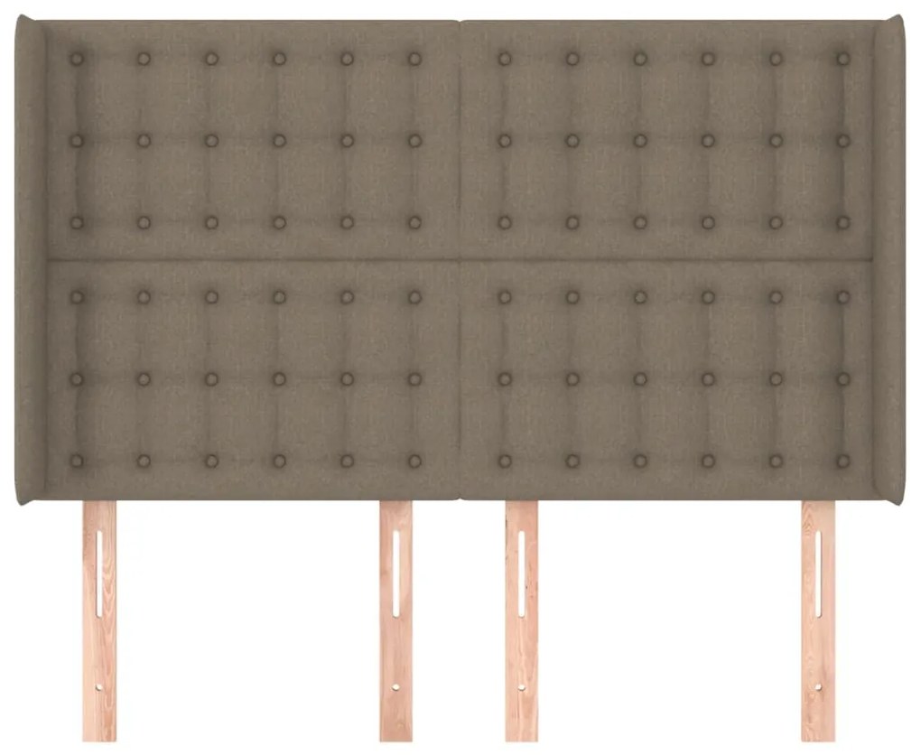 Cabeceira cama abas tecido 147x16x118/128 cm cinza-acastanhado
