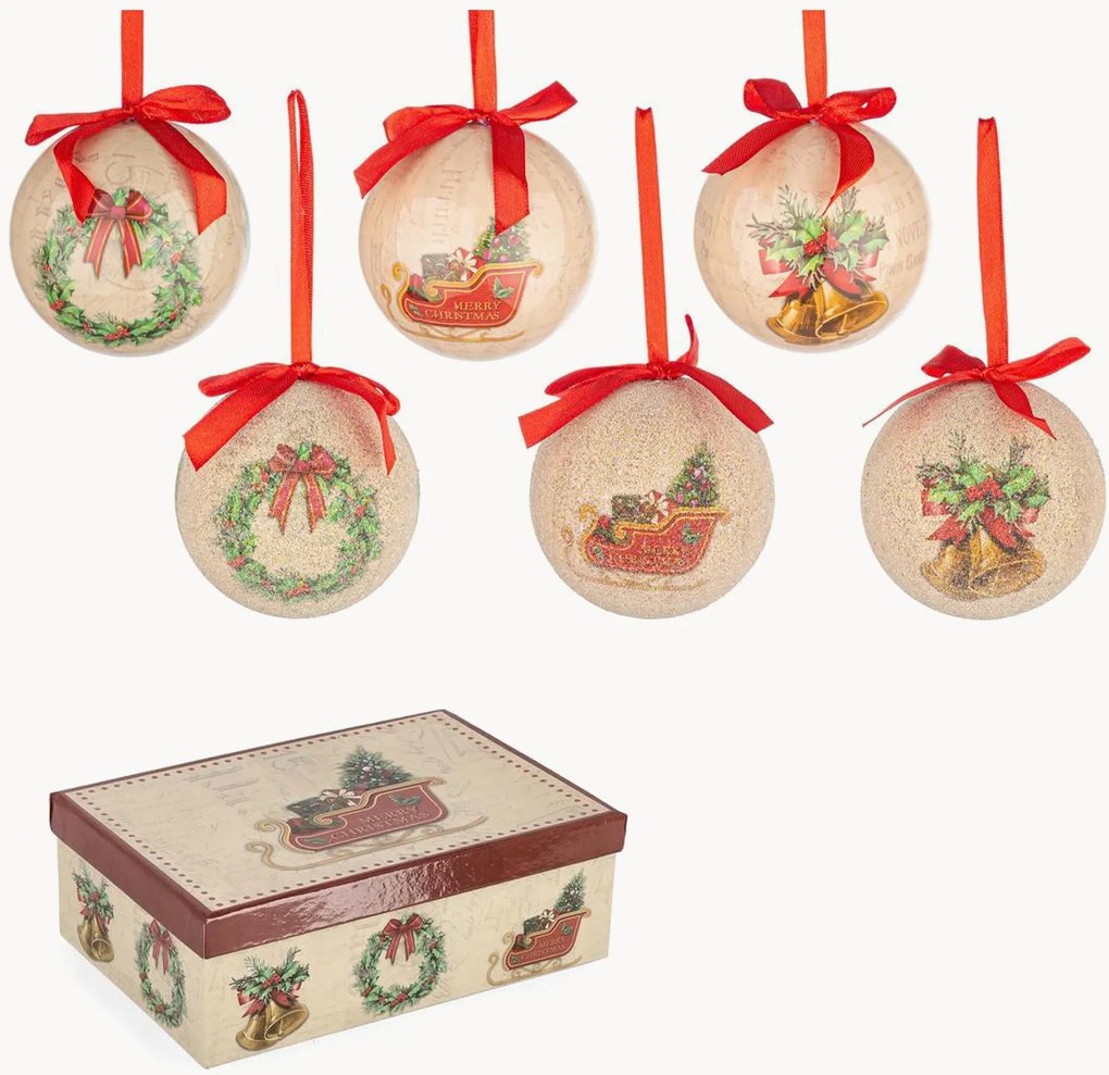 Bolas de Natal de papel Annabelle, conjunto de 6
