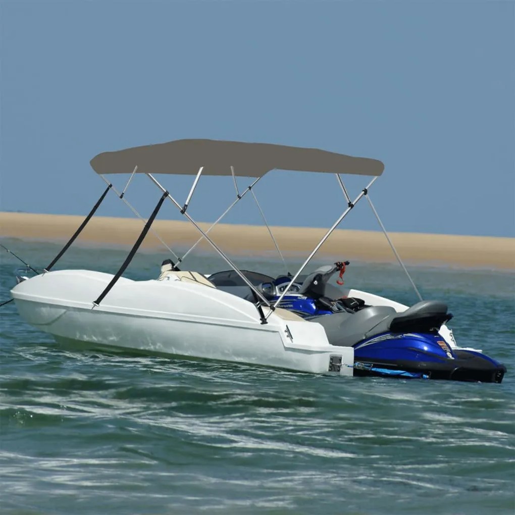 vidaXL Toldo de 4 arcos Bimini 243x196x137 cm cinzento